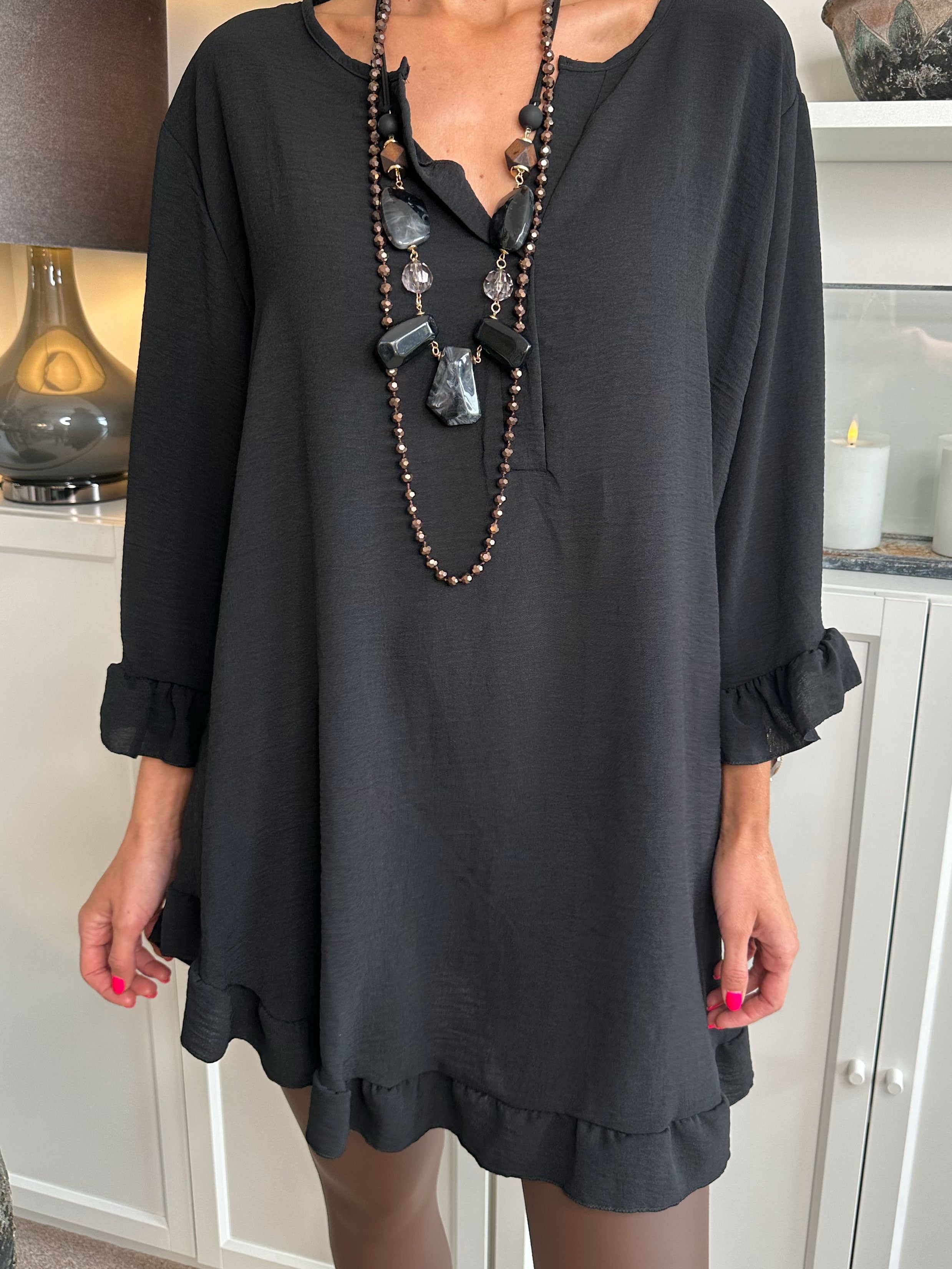 Mio Long - Söt tunika med volangkanter